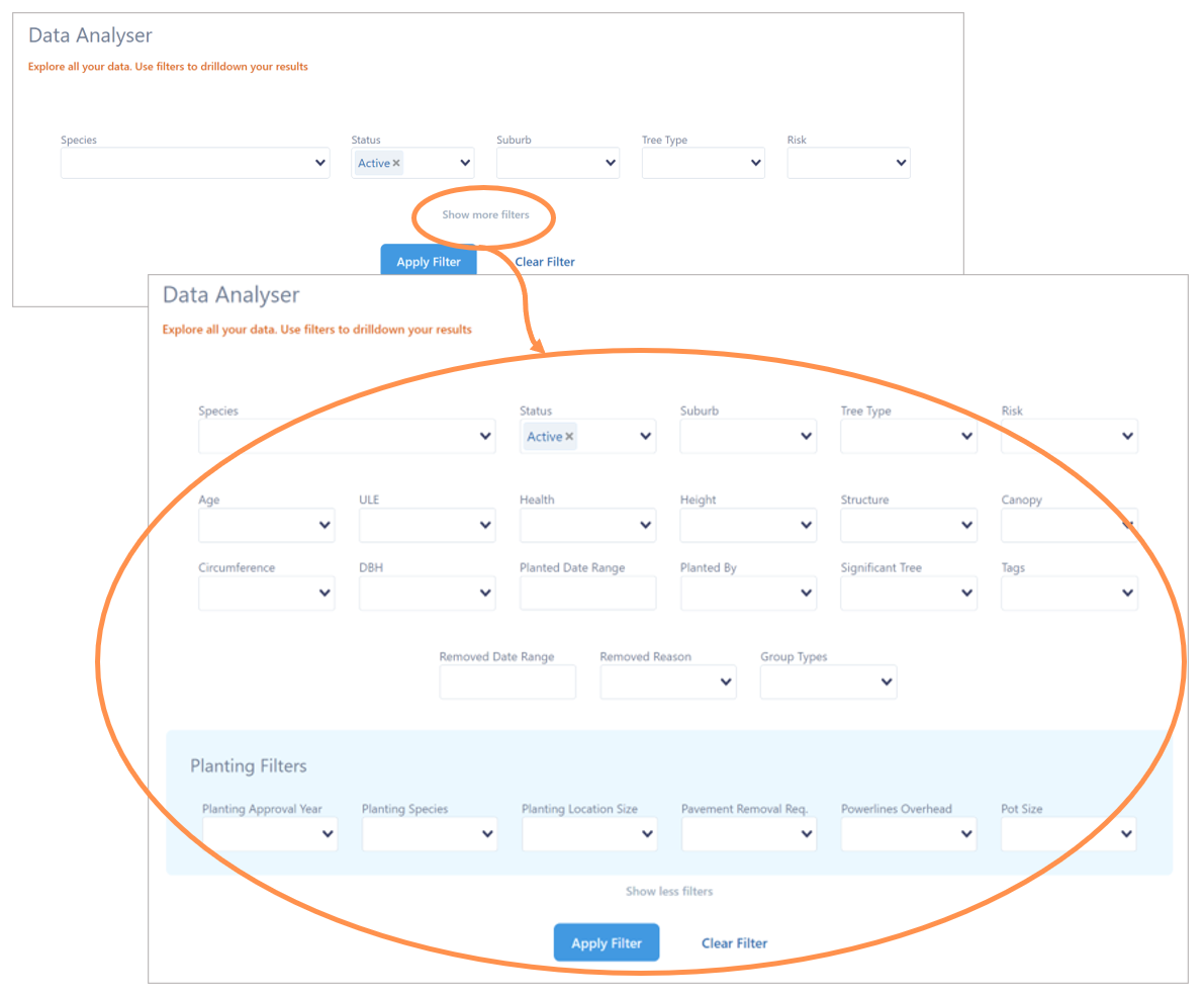 Data Analyser More Filters