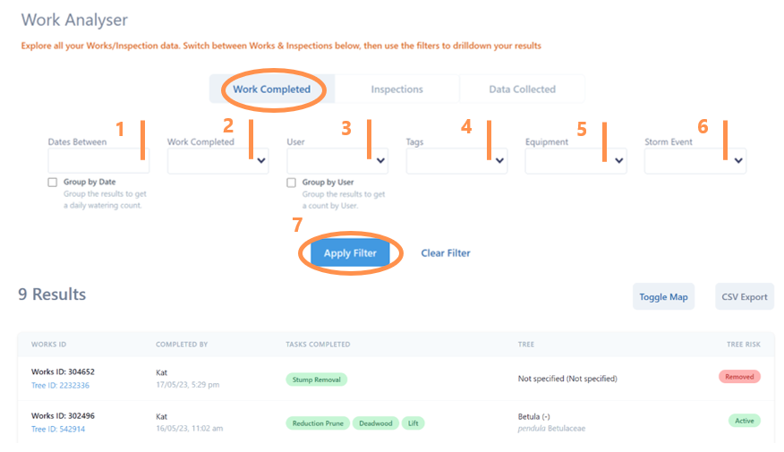 Filter work completed