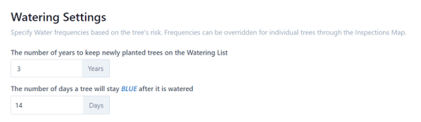 Watering Settings