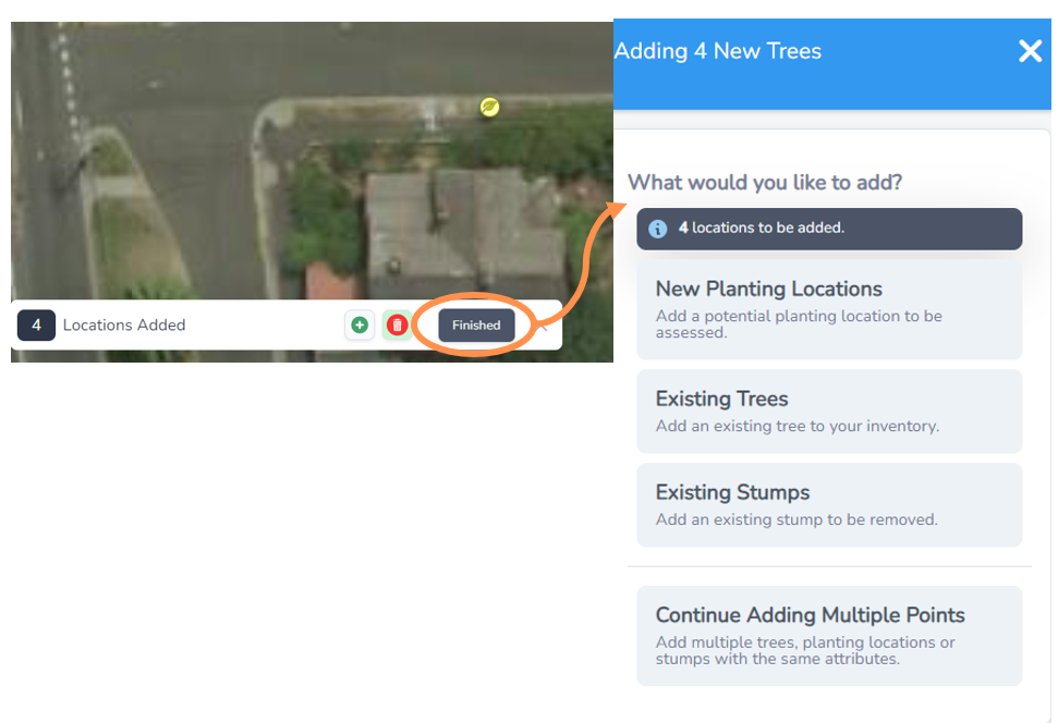Finish multiple points