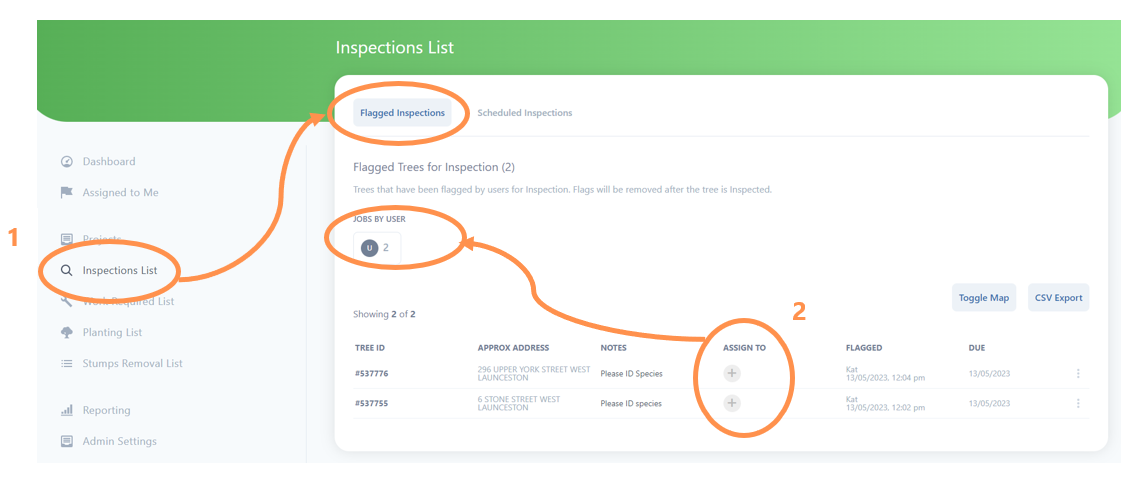 Flagged Inspection List